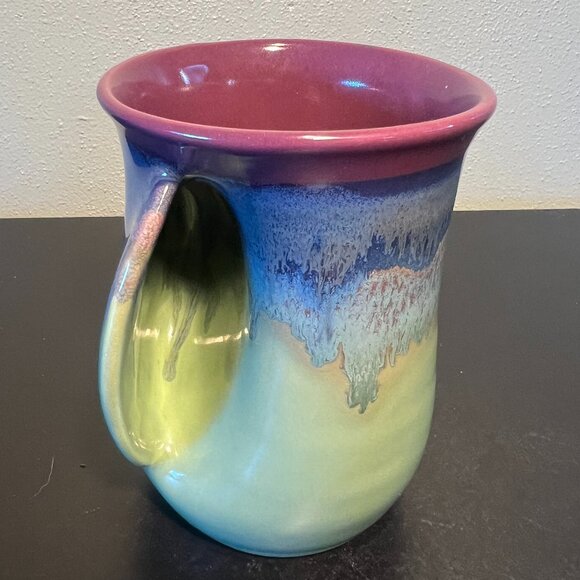 NEHER Clay in Motion Handmade Glazed Handwarmer Mug Signed & Dated Neher 2017 - Picture 5 of 11